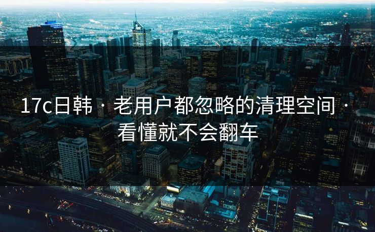 17c日韩 · 老用户都忽略的清理空间 · 看懂就不会翻车